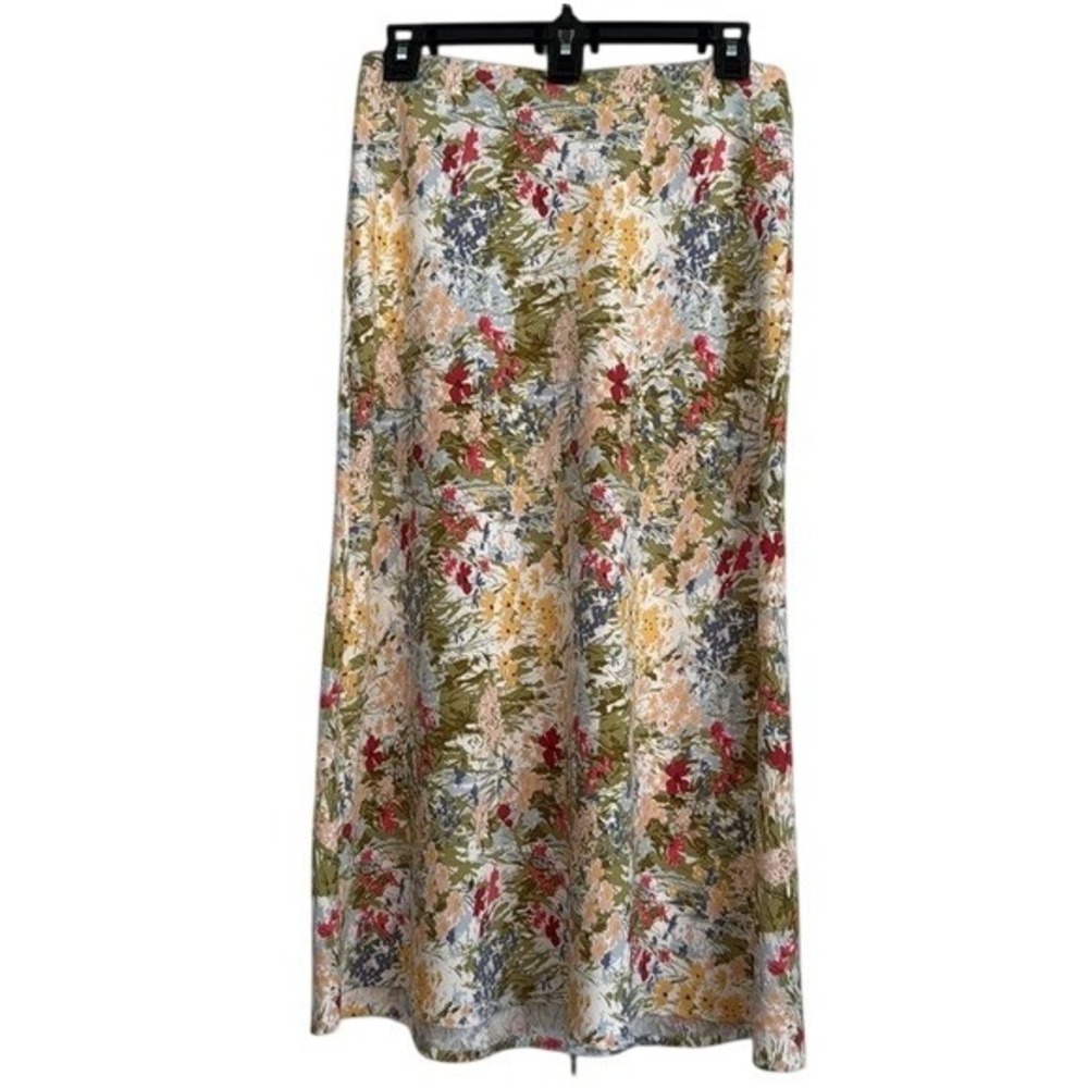 Rachel Zoe Floral Print Midi Skirt Flowy Summer Cottagecore Boho Size 2